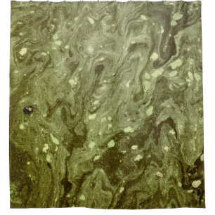 Groen abstract schilderij douchegordijn