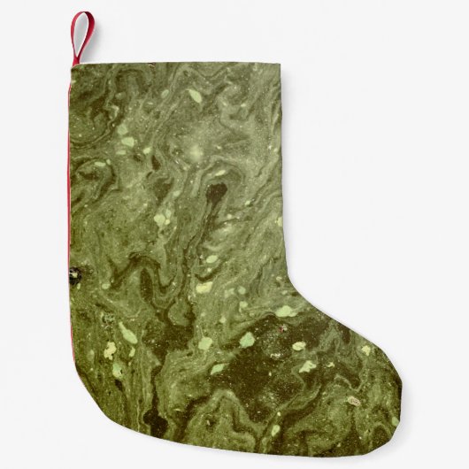 Groen abstract schilderij kleine kerstsok (Voorkant)