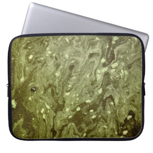 Groen abstract schilderij laptop sleeve