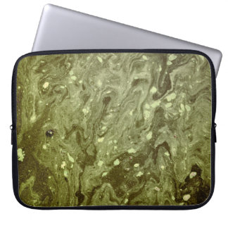 Groen abstract schilderij laptop sleeve