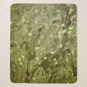 Groen abstract schilderij sherpa deken