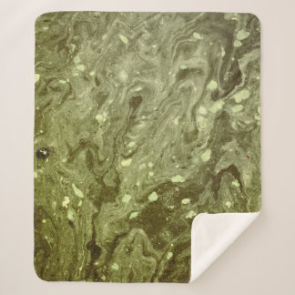 Groen abstract schilderij sherpa deken