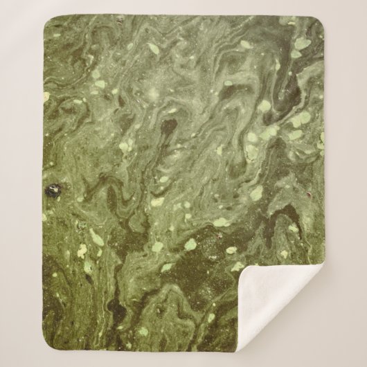 Groen abstract schilderij sherpa deken (Voorkant)