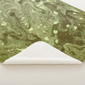 Groen abstract schilderij sherpa deken (3/4)