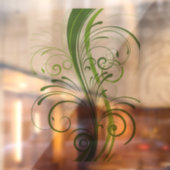 Groen Abstract Sheer Window Cling voor Natuurlijk  Raamsticker (Vel 2)