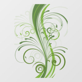 Groen Abstract Sheer Window Cling voor Natuurlijk Raamsticker