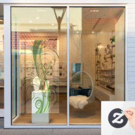 Groen Abstract Sheer Window Cling voor Natuurlijk Raamsticker