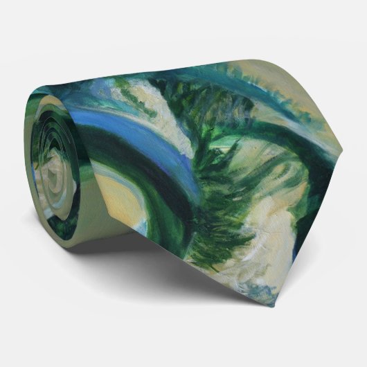 Groen Abstract Stropdas (Opgerold)