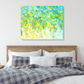 Groen Abstract Turquoise Gellow White Canvas Afdruk (Insitu (Slaapkamer))