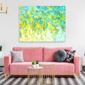 Groen Abstract Turquoise Gellow White Canvas Afdruk (Insitu (Woonkamer))