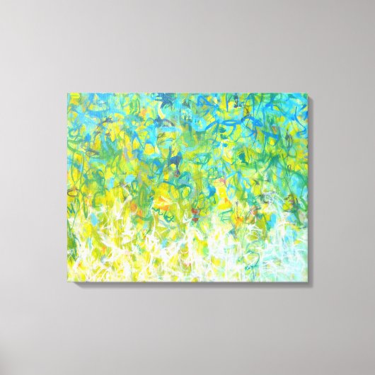 Groen Abstract Turquoise Gellow White Canvas Afdruk (Voorkant)