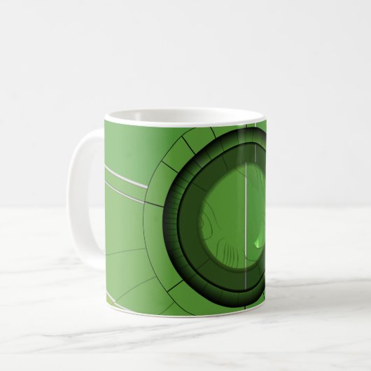 Groen Abstract Twee Koffiemok (Voorkant links)