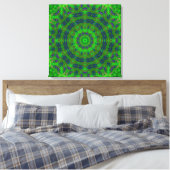 Groen Abstract Verpakt Canvas Afdruk (Insitu (Slaapkamer))