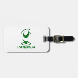 Groen abstract waterdruppel en wereldbol logo bagagelabel