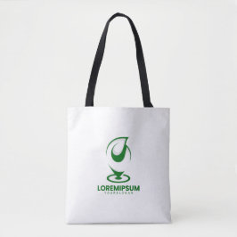 Groen abstract waterdruppel en wereldbol logo tote bag