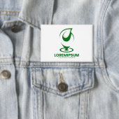 Groen abstract waterdruppel en wereldlogo button (Insitu)