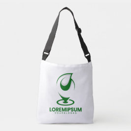 Groen abstract waterdruppel en wereldlogo crossbody tas
