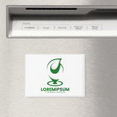 Groen abstract waterdruppel en wereldlogo magneet (Insitu (Vaatwasser))