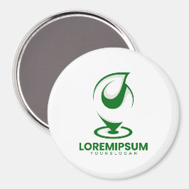 Groen abstract waterdruppel en wereldlogo magneet