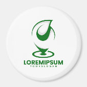 Groen abstract waterdruppel en wereldlogo magneet (Voorkant)