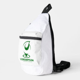 Groen abstract waterdruppel en wereldlogo sling bag