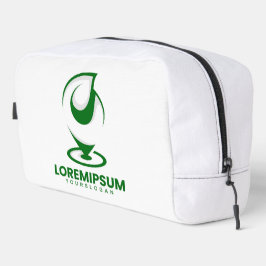 Groen abstract waterdruppel en wereldlogo toilettasje