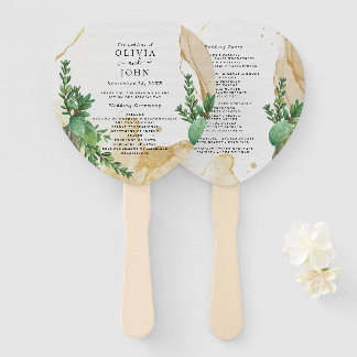 Groen Abstract Waterverf Creatie Idee Handwaaier