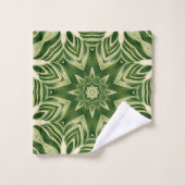 groen abstracte botanische tropische palmbladeren bad handdoek (Wasdoekje)