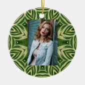 groen abstracte botanische tropische palmbladeren keramisch ornament (Voorkant)