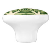 groen abstracte botanische tropische palmbladeren keramische knop (Zijkant)