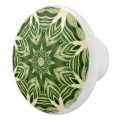 groen abstracte botanische tropische palmbladeren keramische knop (Rechts)