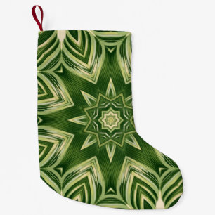 groen abstracte botanische tropische palmbladeren kleine kerstsok