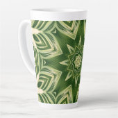 groen abstracte botanische tropische palmbladeren latte mok (Linkerhoek)