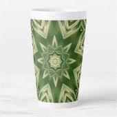 groen abstracte botanische tropische palmbladeren latte mok (Voorkant)