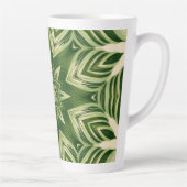 groen abstracte botanische tropische palmbladeren latte mok (Rechts)