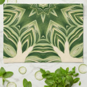 groen abstracte botanische tropische palmbladeren theedoek (Gevouwen)