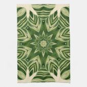 groen abstracte botanische tropische palmbladeren theedoek (Verticaal)