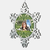 groen abstracte botanische tropische palmbladeren tin sneeuwvlok ornament (Rechts)