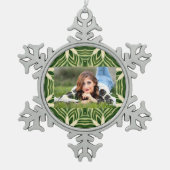 groen abstracte botanische tropische palmbladeren tin sneeuwvlok ornament (Voorkant)