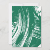 Groen | Abstracte penseelstreken Foto Afstuderen Aankondiging (Achterkant)