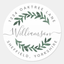 Groen adreslabel ronde sticker
