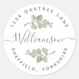 Groen adreslabel ronde sticker