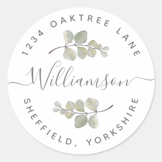 Groen adreslabel ronde sticker (Voorkant)