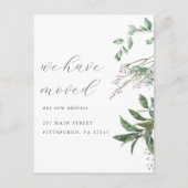 groen adreswijziging die we hebben verplaatst briefkaart (Voorkant)