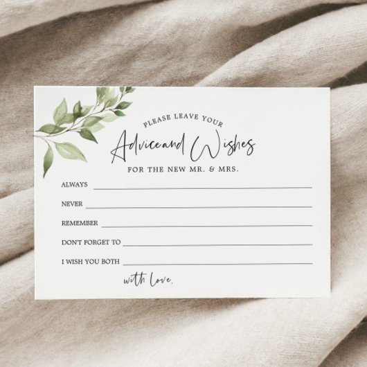 Groen Advies en wensen voor mevrouw en mevrouw Kaa Bedankkaart