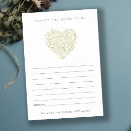 Groen advies over het hart van de bloemen voor het informatiekaartje