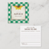 Groen advies van Gingham voor mammie-douche invoeg Notitiekaartje (Voorkant / Achterkant)