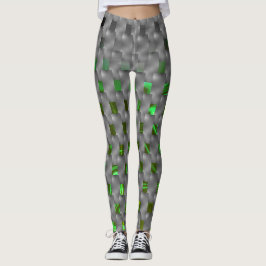 Groen afbeelding in grijze borden, rechthoekige vo leggings