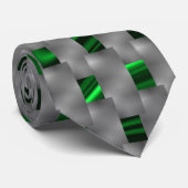 Groen afbeelding onder grijze pleisters, lange vie stropdas (Opgerold)