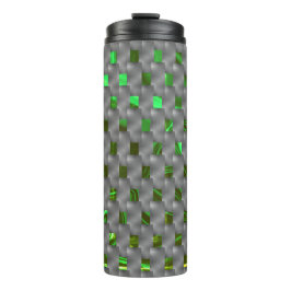 Groen afbeelding onder grijze pleisters, langwerpi thermosbeker